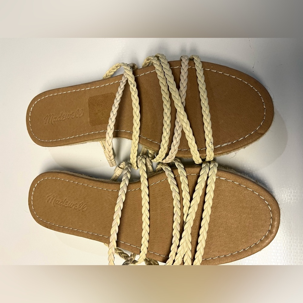 Madewell Kathryn Espadrille Slide Sandal in Leather size 8.5